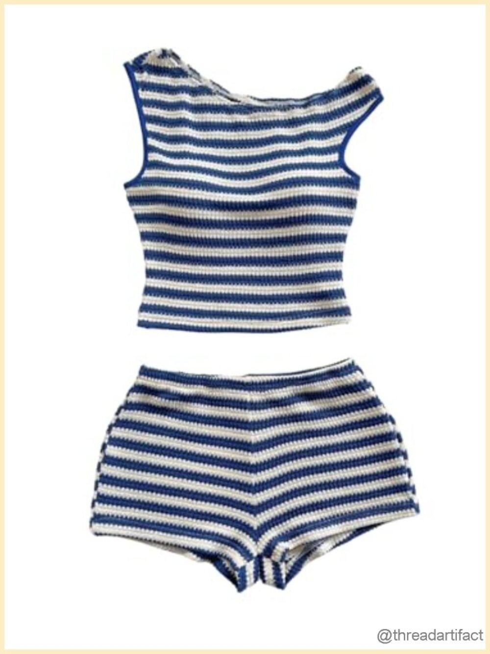 Striped Off Shoulder Crop Top and Shorts Set